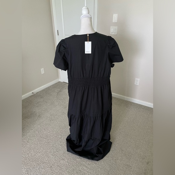 NWT Quince 100% Organic Cotton Dark Navy Tiered Maxi Dress Size 2X - Picture 2 of 12